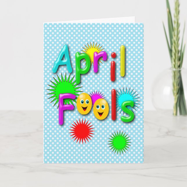 Aprilskämt dag, Roligt Färgglatt Prickigt Kort (Framsida)