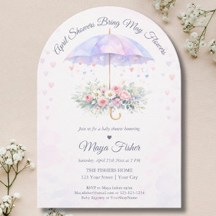 Aprilskurar ger majblommor Baby Shower Inbjudningar