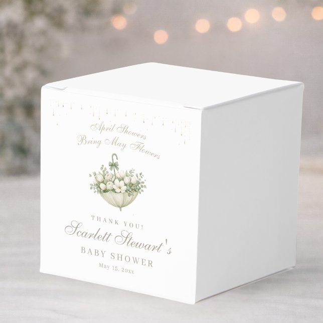 Aprilskurar ger majblommor Baby Shower Presentaskar (Skapare uppladdad)