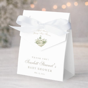 Aprilskurar ger majblommor Baby Shower Presentaskar