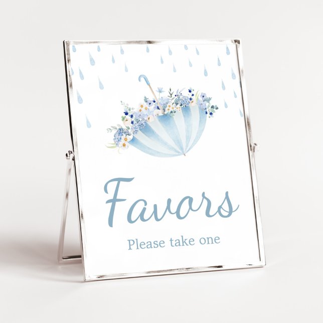 Aprilskurar ger majblommor Baby Shower-presenter Poster (Boy April Shower Bring May Flowers Baby Shower Favors Sign)