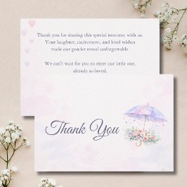 Aprilskurar ger majblommor Baby Shower Tack Kort