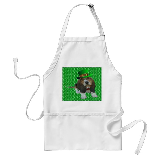 Apron Baby Basset Hound Lycklig St patricks day Förkläde (Framsidan)