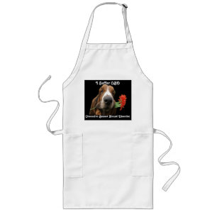 Apron Basset hound with Flowers Långt Förkläde