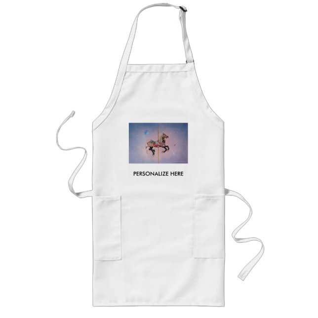 Apron, bibs - Petaluma Carousel Horse 1 Långt Förkläde (Framsidan)