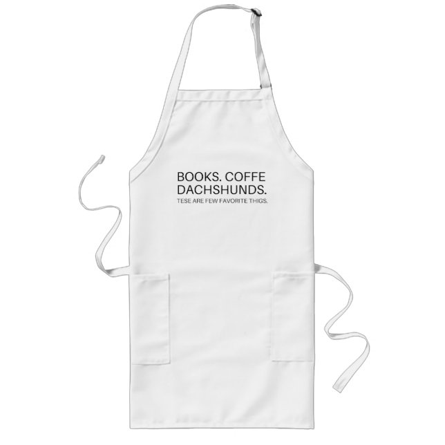 Apron Cooking Chef bokar kaffe kaffe kopp Långt Förkläde (Framsidan)
