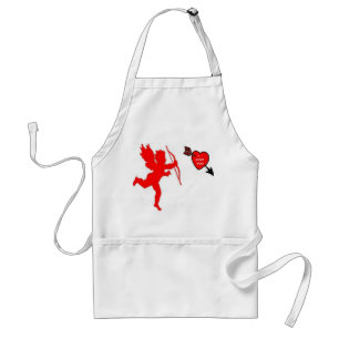 Apron Cupid och Heart Red Förkläde