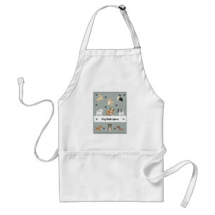 Apron för Hund Bath med Cute Illustrated Hundar Förkläde