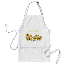 Apron - Kyss texten Chef Sunblommw/ redigerbar tex