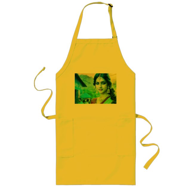 Apron legane i Varje Ram" "Fet och vackert" " Långt Förkläde (Framsidan)
