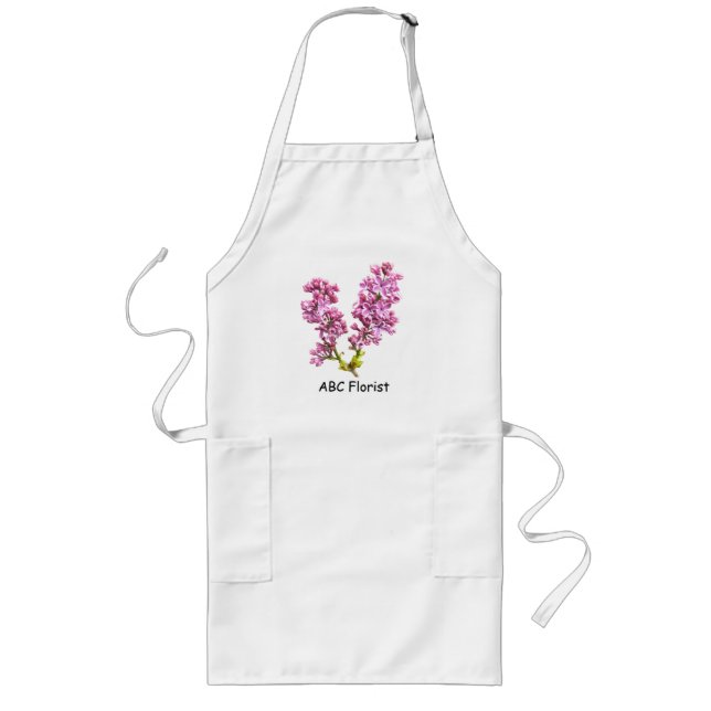Apron - Lilac-blommar Långt Förkläde (Framsidan)