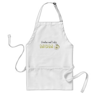 Apron med äpple och texten "mamma". förkläde