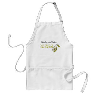 Apron med avokado och texten "mamma". förkläde