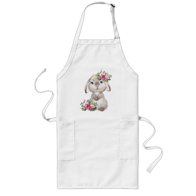 Apron med Bunny Långt Förkläde (Framsidan)