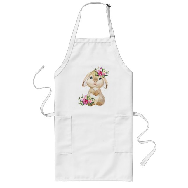 Apron med Bunny Långt Förkläde (Framsidan)