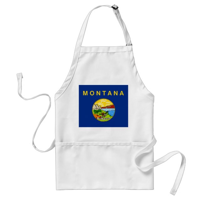 Apron med Flagga av Montana, USA Förkläde (Framsidan)