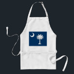 Apron med Flagga av South Carolina, USA Förkläde<br><div class="desc">Lägg till en liten bit av South Carolina-pridet i ditt kök med vår exklusiv-apron med flagga South Carolina! Den här plattan, som är utformad med uppmärksamhet, visar den koniska Palmetto träd och den halvmåne måne från flagga South Carolina, och blandar funktionell utformning med regionalt pride. Dess elegant och djärva utformning...</div>