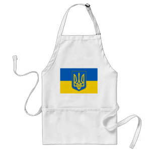 Apron med Flagga i Ukraina Förkläde