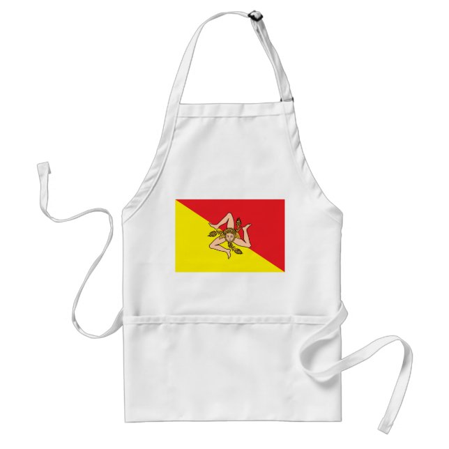 Apron med Flagga Sicilien, Italien Förkläde (Framsidan)