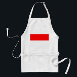 Apron med Indonesien Flagga Förkläde<br><div class="desc">Fira kärlek för Indonesien i köket, i grillen eller under festliga sammankomster med denna sjudande apron med flagga av Indonesien. Den här öga-fångande plattan visningar den indonesiska flagga ikonröda och vita vågrät bifärg, en stolt symbol för mod och renhet. Designat för att kombinera både praktisk och patriotistisk fullt ger det...</div>