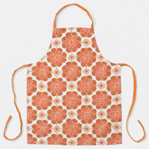 Apron med rött och orange Medallions