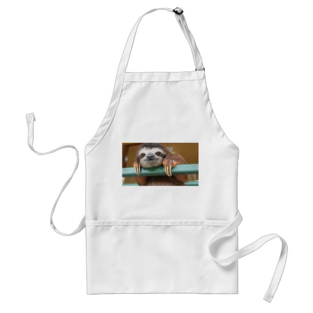 Apron med Sloth, medel 3 fickor Förkläde (Framsidan)