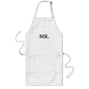 APRON-MR. OCH FRU BRIDE OCH GROOM LÅNGT FÖRKLÄDE