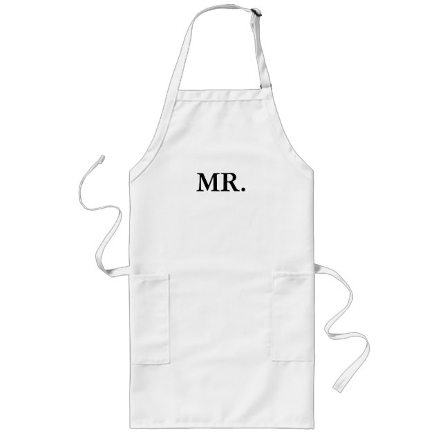 APRON-MR. OCH FRU BRIDE OCH GROOM LÅNGT FÖRKLÄDE (Framsidan)