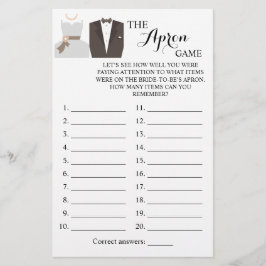 Apron Shower Bride and Groom Game Card Flygblad
