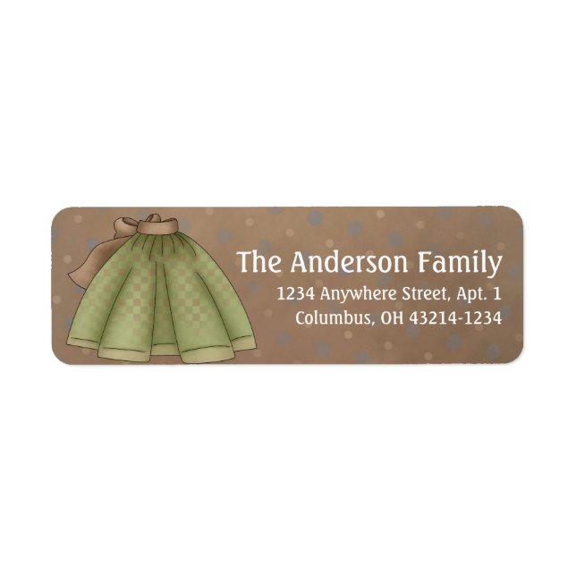 Apron Strings Apron d5-Adressetiketter Returadress Etikett (Framsidan)