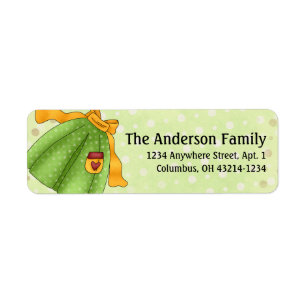 Apron Strings Apron d7-Adressetiketter Returadress Etikett