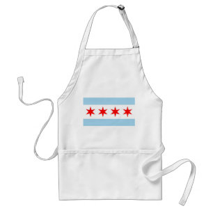 Apron with Flagga of Chicago, Illinois State, U.S. Förkläde