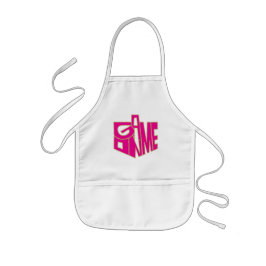 Aprons Barns spel på Rosa/Guld Barnförkläde