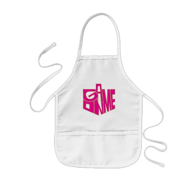 Aprons Barns spel på Rosa/Guld Barnförkläde (Framsidan)