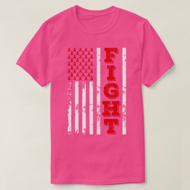APS Sjukdomsmedvetande - kamp mot amerikansk Flagg T Shirt (Design framsida)