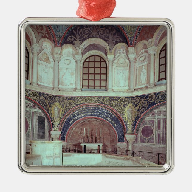 Apsen med dopfunten julgransprydnad metall (Framsidan)