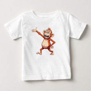 Aptäckande och leende apa-karaktär t shirt