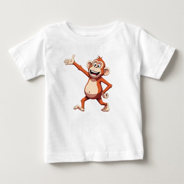 Aptäckande och leende apa-karaktär t shirt (Framsida)