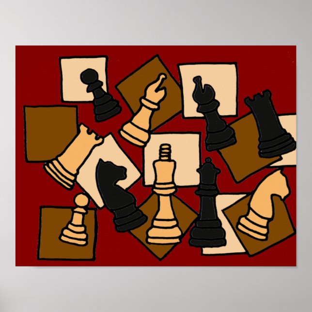 AQ-Abstrakt Art Chess Board Poster (Framsidan)