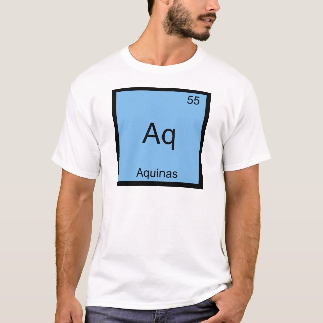 Aq - Aquinas Funny Inslag kemi Symbol Tee Shirt (Framsida)