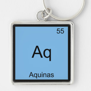 Aq - Aquinas Roligt Grundämne Kemisymbol T-Shirt Fyrkantig Silverfärgad Nyckelring