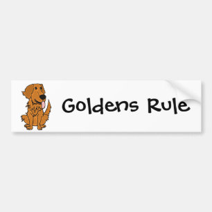 AQ-, rolig guld- Retrieverhundtecknad Bildekal