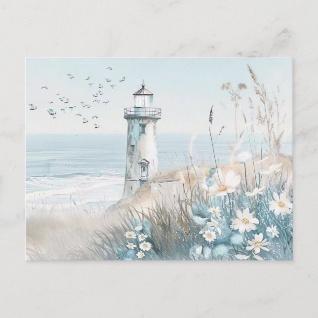 Aqaurell Illustration Strand Landschaft pastell  Vykort (Framsida)