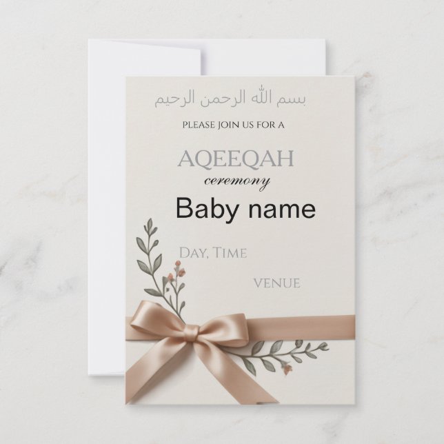 Aqeeqah-inbjudningskort OSA Kort (Framsida)