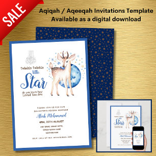 Aqiqah Aqeeqah-inbjudan mall Twinkle Star