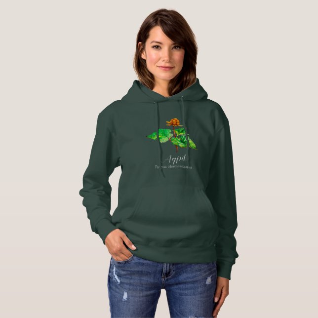 Aqpik, orange, nordiska bergshoodie t shirt (Hel framsida)