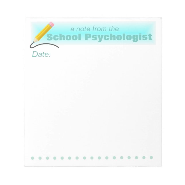 Aqua Accents School Psychologist's Note Pad Anteckningsblock (Framsida)