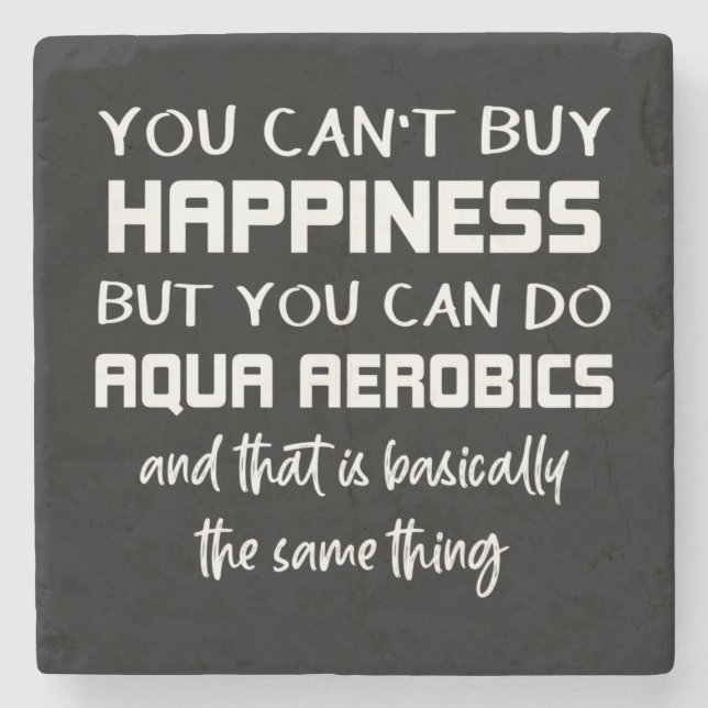 Aqua Aerobics är Happiness Funny Vatten Aerobics Stenunderlägg (Framsidan)