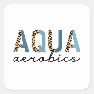 Aqua Aerobics Cheetah skriver ut flygplansgåvor fr Fyrkantigt Klistermärke