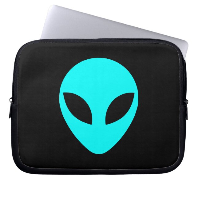 Aqua Alien Head Laptop Fodral (Framsidan)